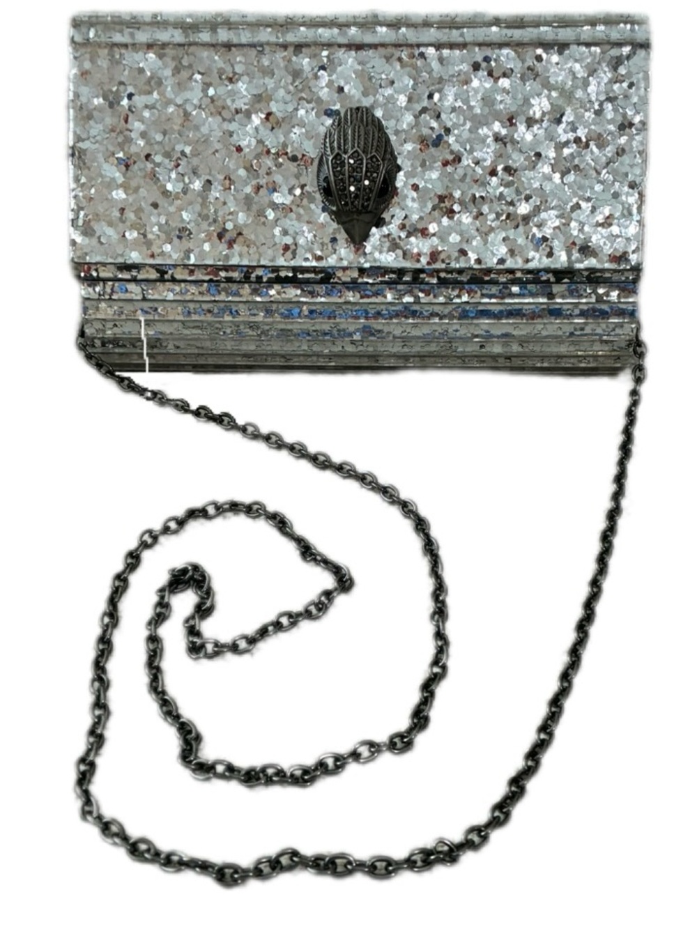 KURT GEIGER LONDON EUC Glitter Effect 
Drench Silver  Eagle
Clutch/Crossbody Bag